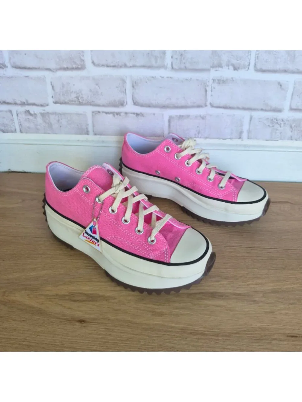 ⭐Converse Run Star Hike Low Platform Canvas Sz 5 Mens Shoes Pink Sneaker A20375C